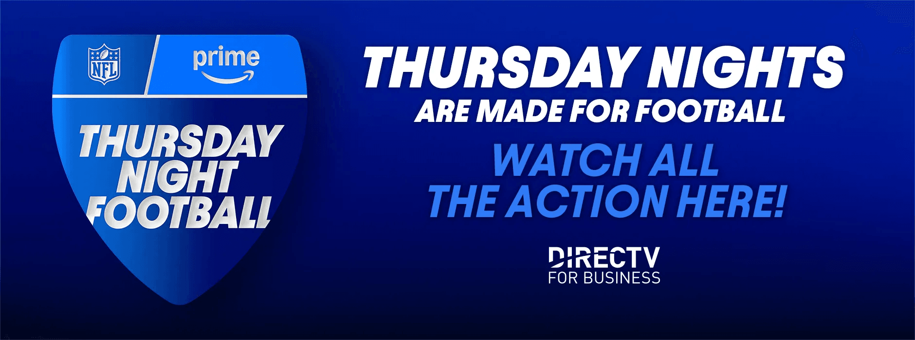 Official DIRECTV Thursday Night Football on Prime Watch Here banner at Hoppin' Vines