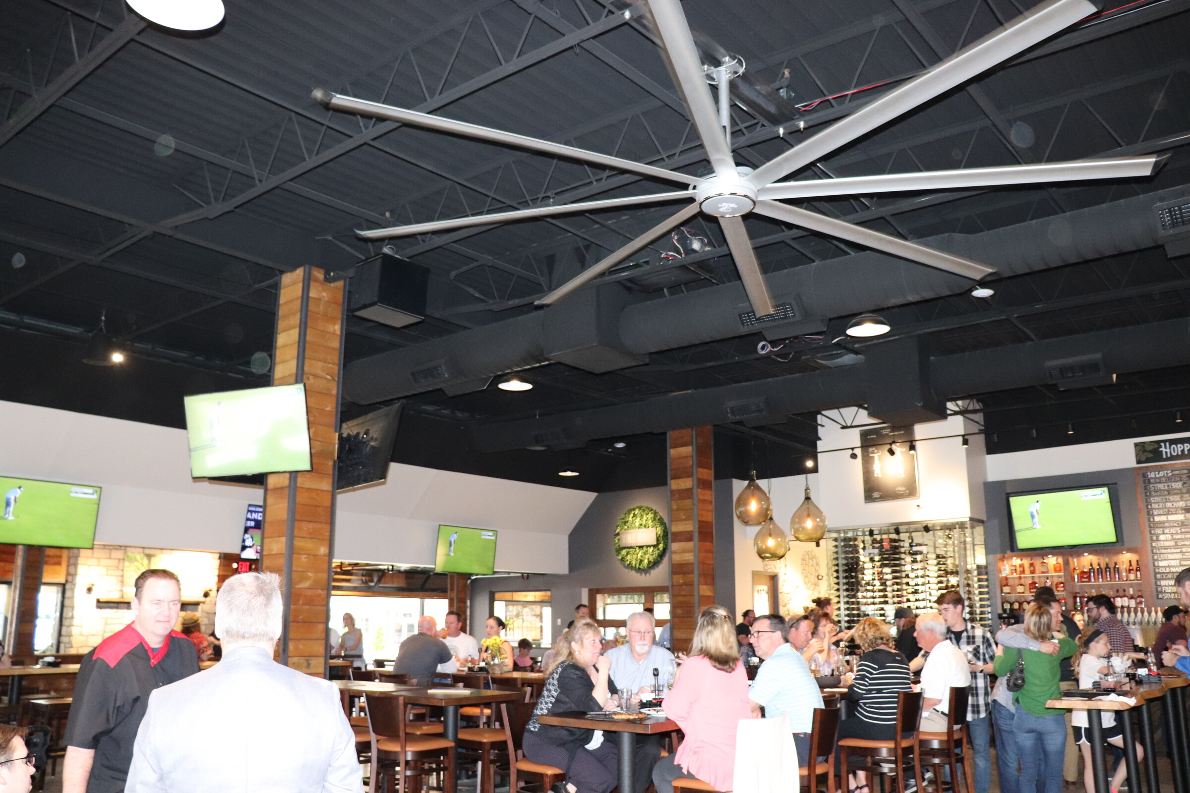 Interior seating and atmosphere at Hoppin' Vines